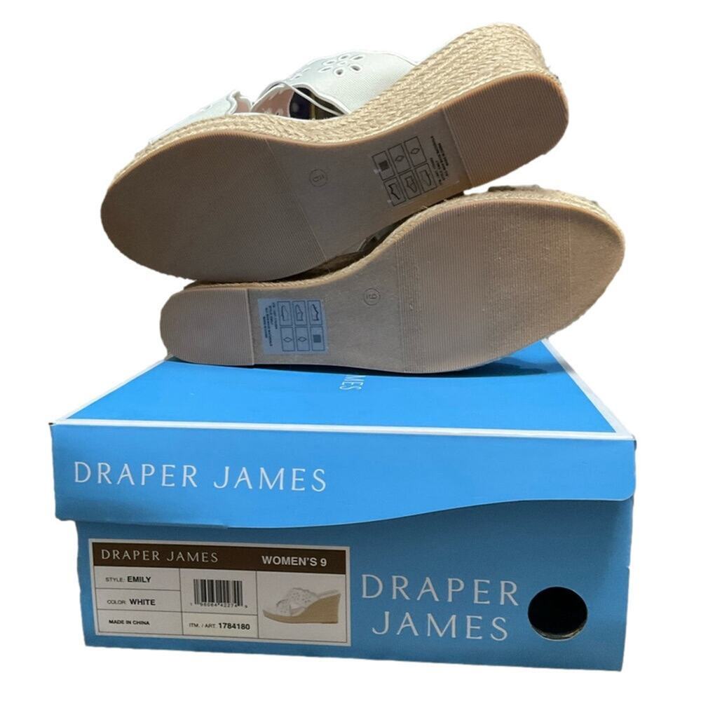 Draper James Women's Sandal White Eyelet Fabric Wedge Heel Size 9 NEW NIB - Picture 6 of 12